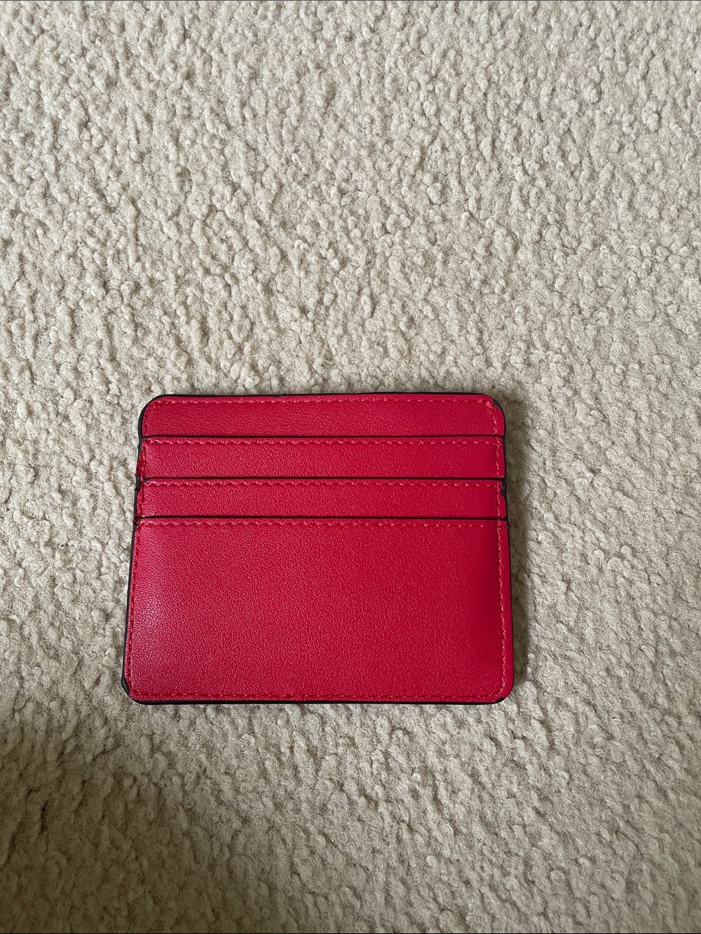 Poppy & Peonies Bright Red Leather Card Case - Picture 2 of 3